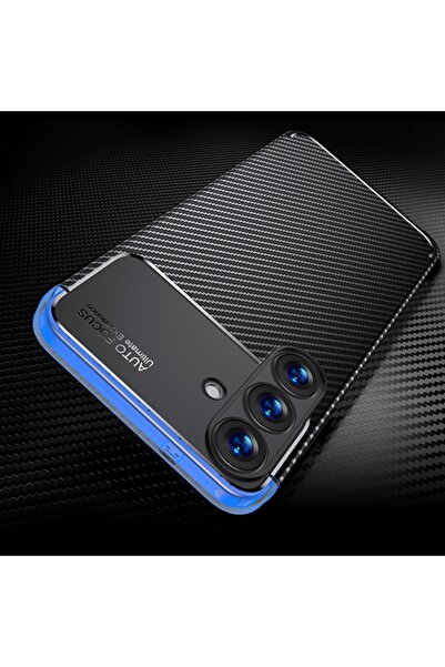 Fibaks Galaxy S25 Kılıf Kamera Çıkıntılı Karbon Desenli Renk Atmaz Koruyucu Kapak