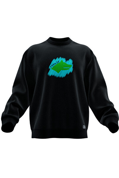 TURAN TACTICS Köktürk v2 Tasarımlı Rahat Kalıp Unisex Sweatshirt