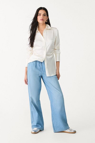 Stradivarius Gathered satin shirt