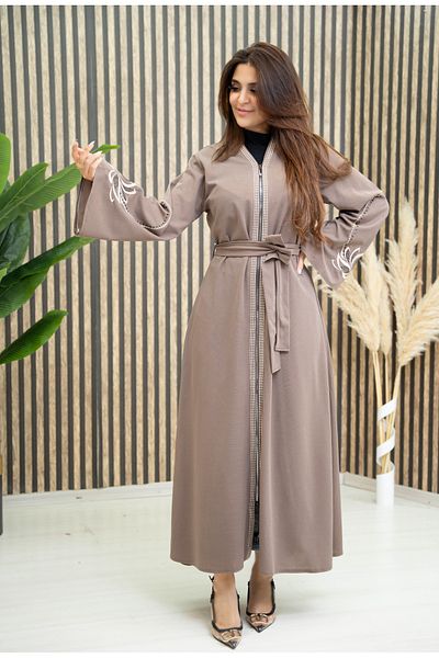 Zümrüt 1745 Model Hijab Ferace - Με μανίκι και ζώνη