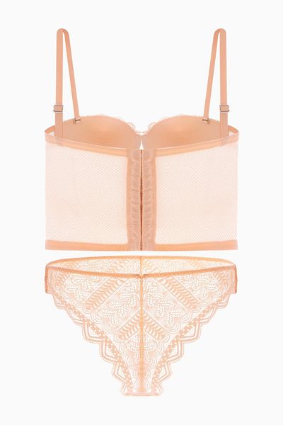 Wonna Bustieră din dantelă Olivia - Set sutien și chiloți fără suport - Moda - 2502 - Melon