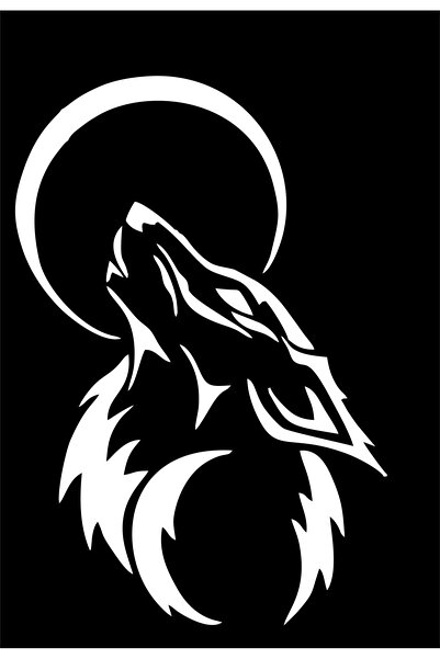 Birim Matbaa Howling Wolf Car Sticker (28X19Cm)