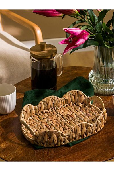 LC Waikiki Lcw Home Wicker Decorative Tray 30 cm