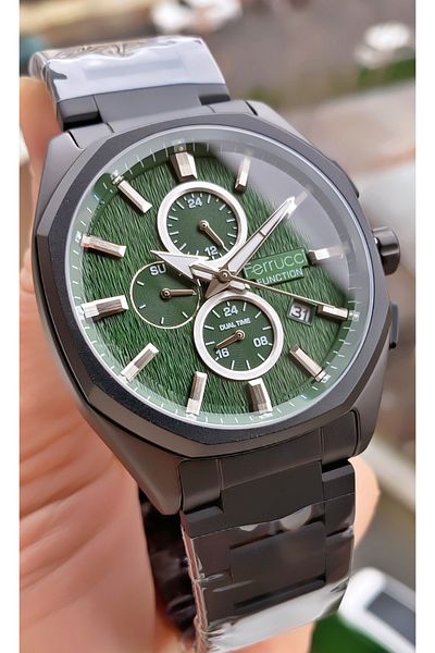 Ferrucci Ferruci Brand Black Color Inner Functions Active Men's Wrist Watch - with Bracelet Gift