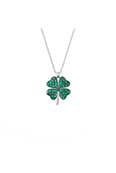 Gumush Gümüş Dört Yapraklı Yonca Kadın Kolye