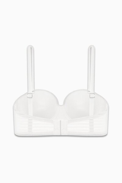 Wonna Strapless Striped Bra - Push Up, Padded, Underwire, Whole Cap - 2516 - Ecru