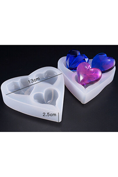 Genel Markalar EPOKSİ REÇİNE SİLİKON KALIP İTHAL 3 BOYUTLU MUHTELİF KALP FİGÜ...