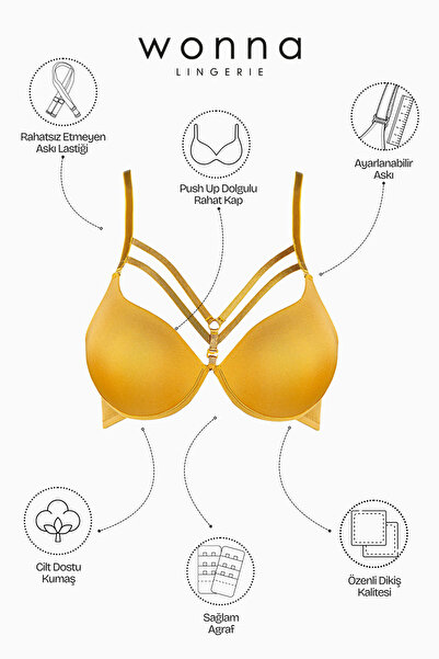 Wonna Lana Мікротканинний бюстгальтер з пуш-апом - 2140 - Гірчичний