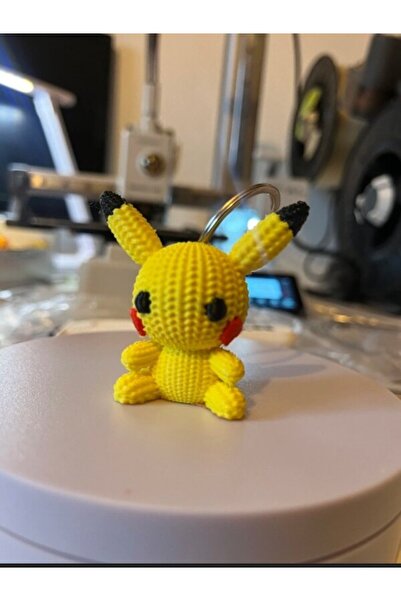 hayatvesanat Örgü Şeklinde Pikaçu Anahtarlık Pikachu Çanta Akseuarı  2'li