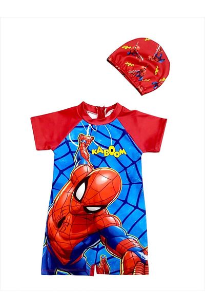 Arya Nisa Kids Boy's Spider Man Printed Boneli Swimsuit Jumpsuit
