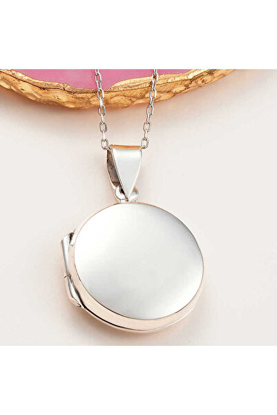 Gumush ​Gümüş Kapaklı Madalyon Kadın Kolye