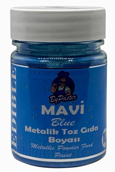 By Paster Mavi Metalik Toz Gıda Boyası Çikolata Şeker Hamuru İçeçek İçin 10 gr