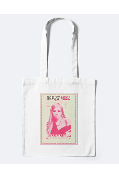redame Blackpink Rose Kpop Y2k Retro Bez Çanta Tote Bag