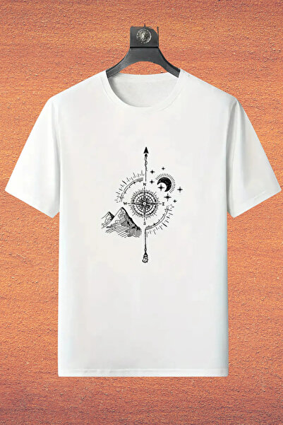 Wish BF Μπλουζάκι Unisex Moon & Mountain με τύπωμα Crew Neck oversized