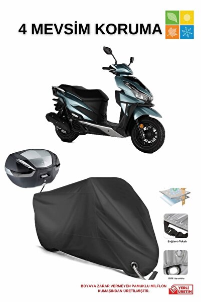 AutoEN Rks Vrs 125 Siyah Çanta Ve Kilit Uyumlu Su Geçirmez Branda (MOTOSİKLET)