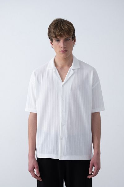 İLKCET MODA Thin Line Detail Oversize Men's Shirt