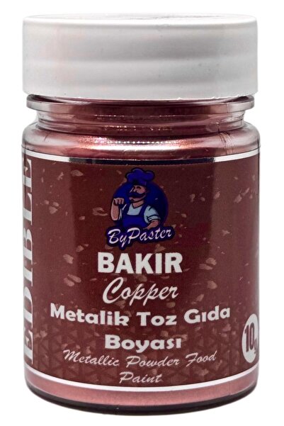 By Paster Bakır Metalik Toz Gıda Boyası Çikolata Şeker Hamuru İçeçek İçin 10 gr