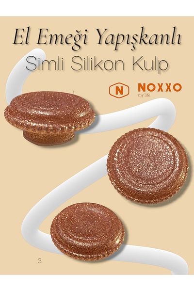 N NOXXO Mâner adeziv din silicon cu sclipici lucrat manual Mobilier Bucătărie Baie Dulap Mâner sertar Decorativ 1BUC