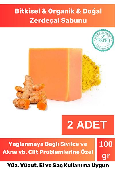 Fernanda Special Production Natural Beautiful Fragrant Original Turmeric Extract Hand Face Hair Body Skin Soap 2 Pcs