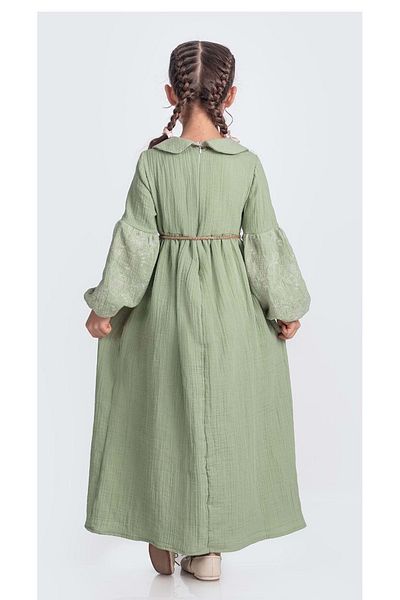 Mnk Baby&Kids Green Long Sleeve Muslin Hijab Dress - Girl M00705