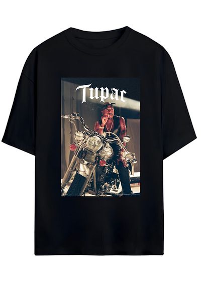 MAGORS TUPAC SHAKUR - THUG LIFE Unisex Oversize βαμβακερό μπλουζάκι με υψηλή ποιότητα εκτύπωσης - Νέα σεζόν