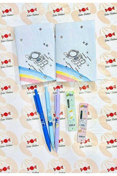 ÖZ KIRTASİYE Astronot-Uzay Temalı 0.7 Kırtasiye Seti  (2defter+3uçlukalem+2uç)