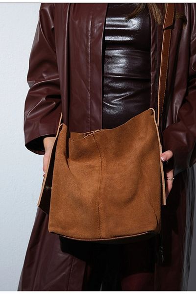 Afra Piele de piele intoarsa autentica, geanta crossbody, sezon nou