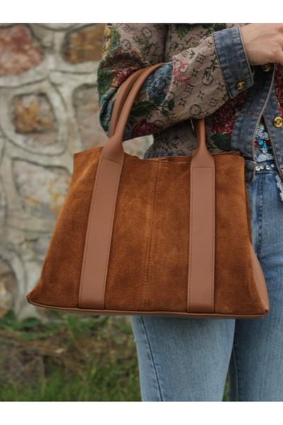 Afra Geantă de umăr și crossbody din piele de căprioară autentică