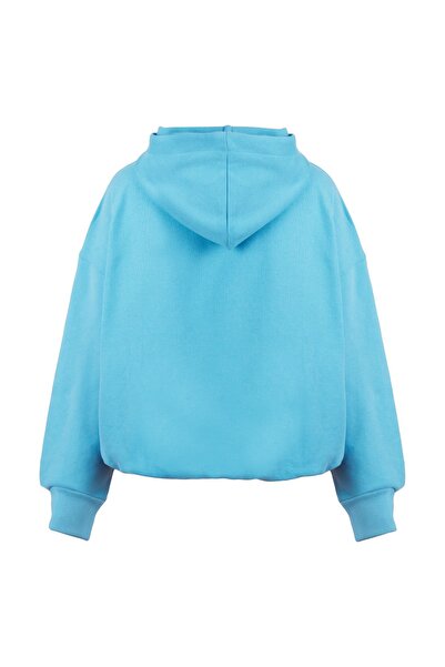 laulei Oversize Beli Lastikli Bol Paça Mavi Eşofman Takımı