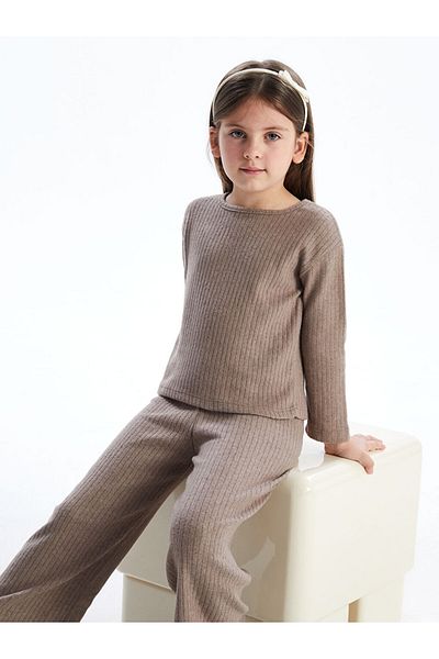LC Waikiki Lcw Crew Neck Basic Girl's T-Shirt and Pants 2-Piece