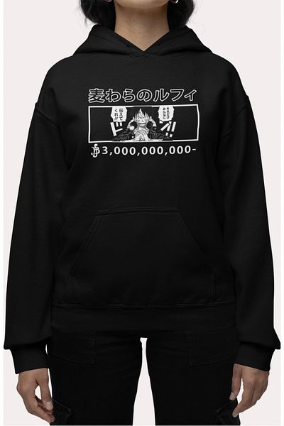 Fuddy Moda Hanorac oversize cu glugă One Piece Luffy Gear 5 - Hanorac cu glugă cu imprimeu pe spate