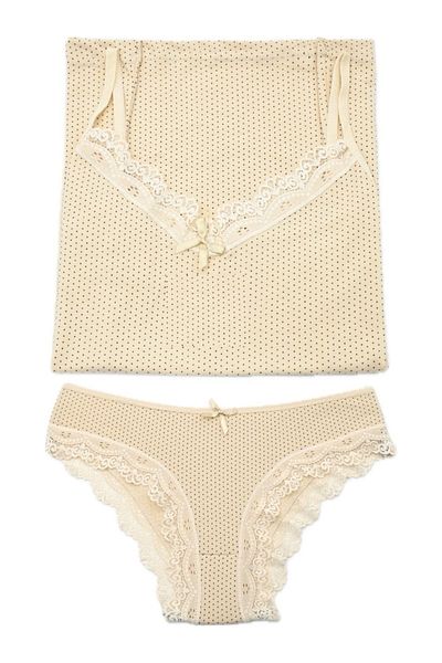 Gizli Butik Σετ γυναικείο εσώρουχο πουά Lycra - Skin