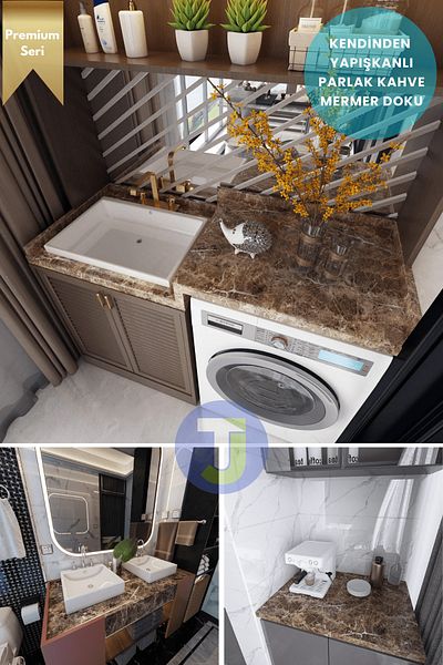 Technojet Self-Adhesive Marble Pattern Foil Kitchen Bathroom Countertop Wall Covering 60Cmx300Cm