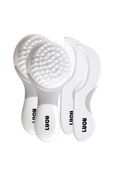 LUQU BABY Comb and Brush Set-Grey-Pack of 2