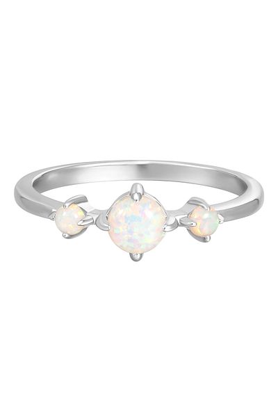 Rafaela Donata Silberring Ring Sterling Silber Opal (synth.) weiß