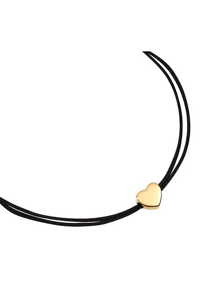 Rafaela Donata Textilarmband Armband Sterling Silber gelbgold Textil (schwarz)