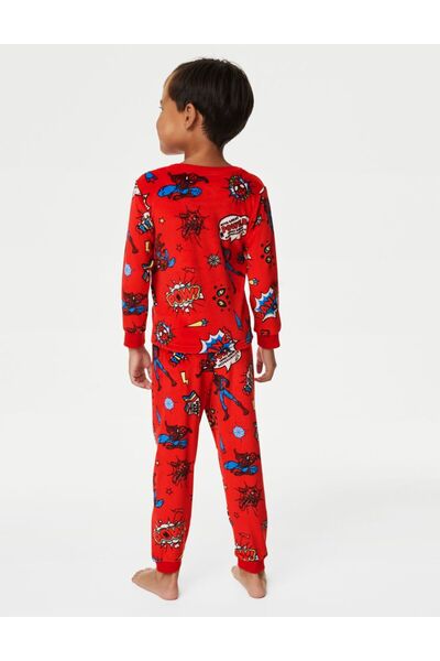 Marks & Spencer Spider-man™ Uzun Kollu Kadife Pijama Takımı (2-7 YAŞ)