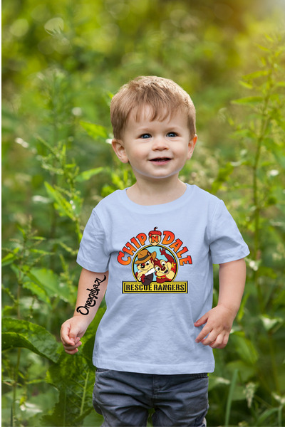 oneagılyazı Čip Dejl Štampano Dete Oversize kroj T-shirt