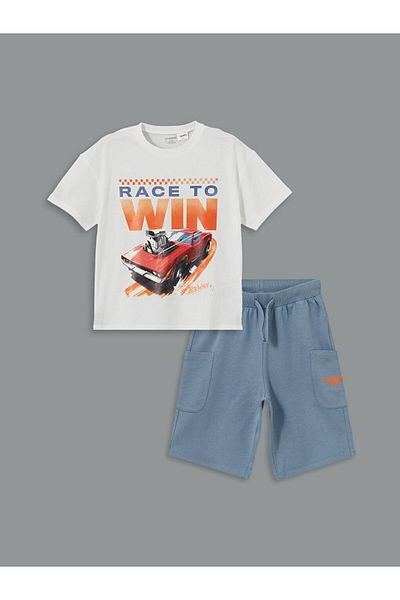 LC Waikiki Tricou și pantaloni scurți pentru bebeluși cu licență LCW, pachet de 2