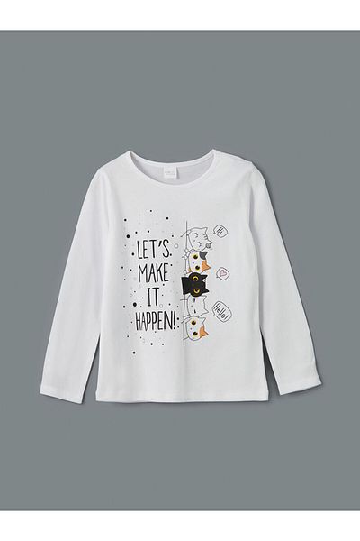 LC Waikiki Set pijamale pentru fete cu gât crew pentru sezon nou - S5J224Z4