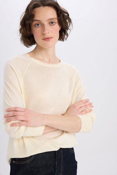 DeFacto Regular Fit Crew Neck Basic Plain Knitwear Sweater D6281Ax25Sp