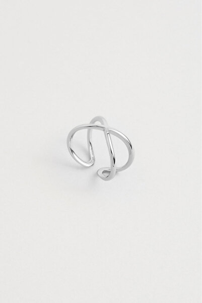 So CHIC... İki Yol 18 Ayar Beyaz Altın Kaplama Ayarlanabilir Gümüş Yüzük