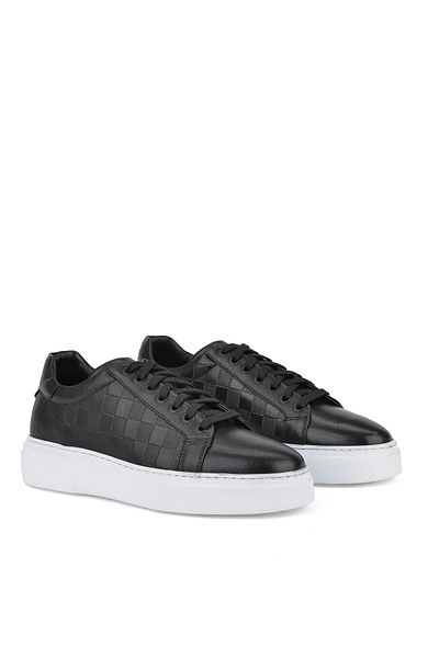 Ziya Ανδρικό Γνήσιο Δερμάτινο Μαύρο Sneaker - 1511026Z412