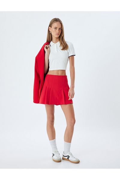 Koton New Season Pleated Mini Shorts Skirt