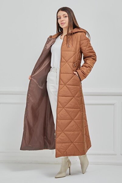 Olcay Velká prošívaná čepice s kapucí a zipem TABA 6521