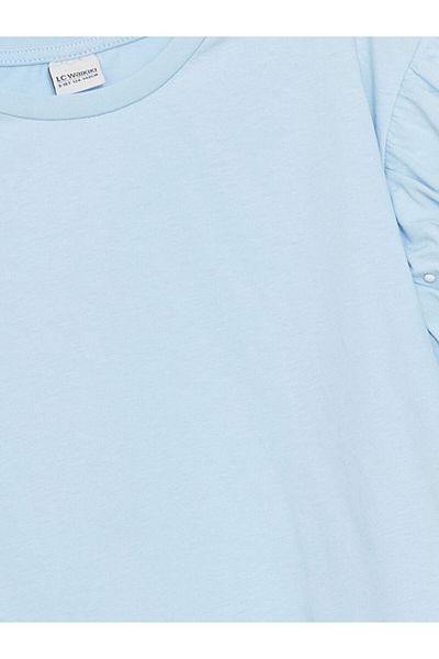 LC Waikiki Tricou Crop pentru fete LCW Kids Crew Neck Stoned