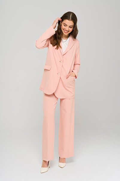 Olcay Mono gallér, kényelmesen illeszkedő béleletlen blézerkabát púder 8217