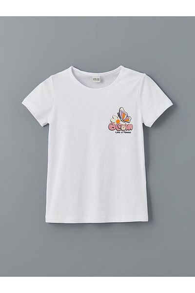 LC Waikiki LCW Crew Neck Printed Girls' T-Shirt and Leggings