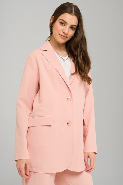 Olcay Mono gallér, kényelmesen illeszkedő béleletlen blézerkabát púder 8217