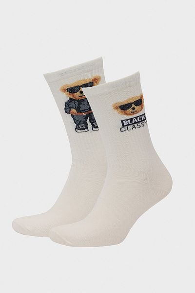 DeFacto Bequeme elastische 2-teilige lange Baumwollsocken für Herren D9647axns